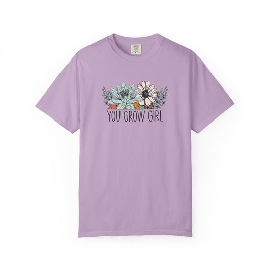 Grow girls - purple graphic tee