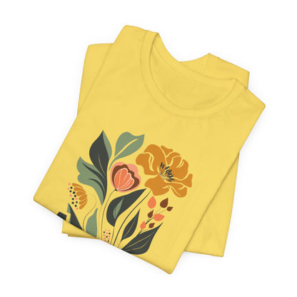Yellow Floral Graphic T-Shirt – "A Vida é Incrível"