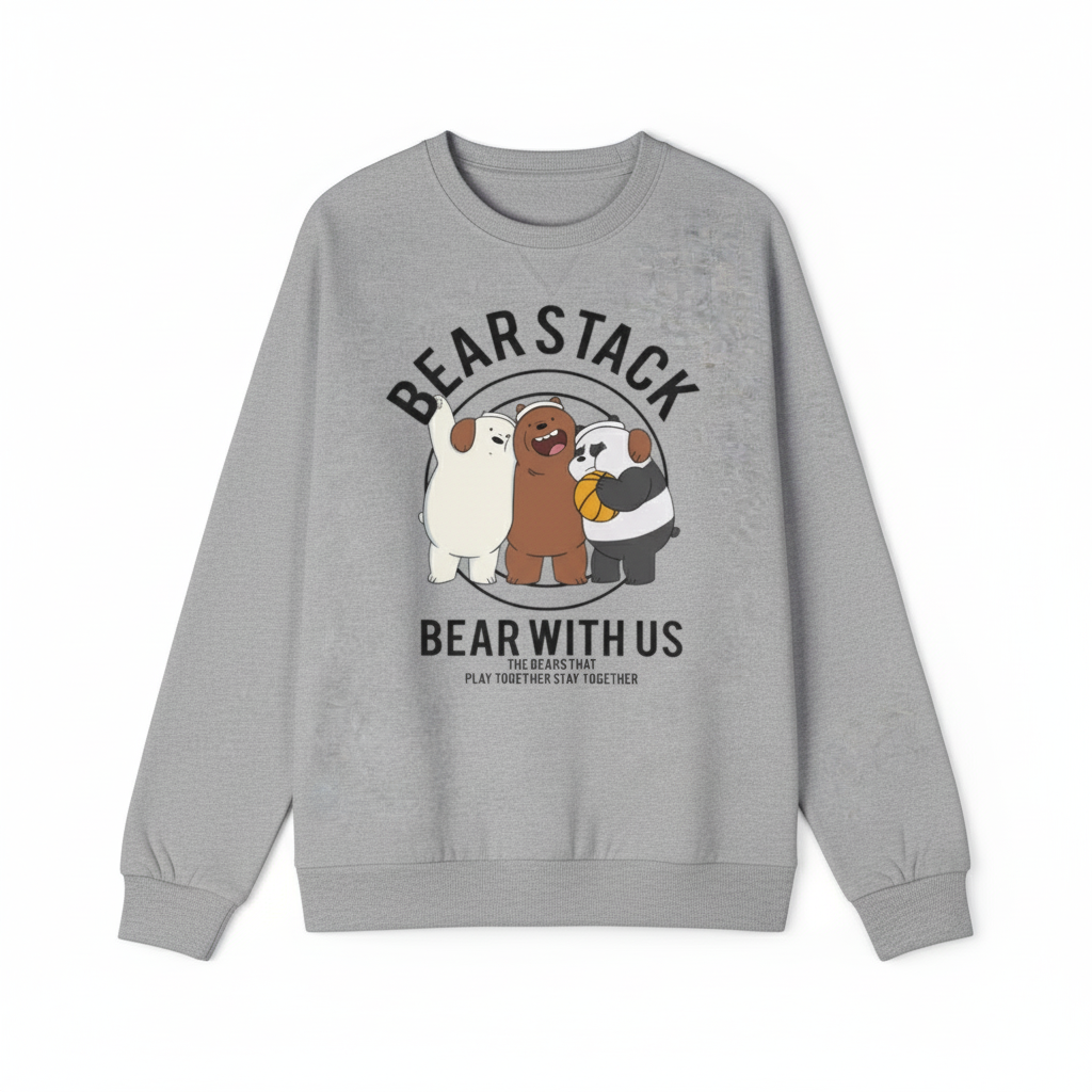 Bear Stack Sweatshirt – Cozy Unisex Sweatshirt